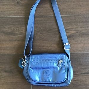 New metallic blue crossbody bag